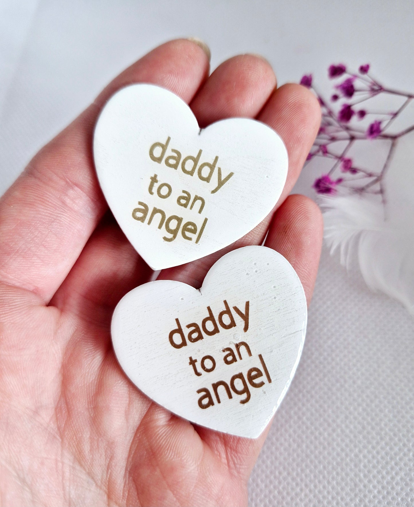 Donate a "daddy to an angel" pocket heart to a loss daddy