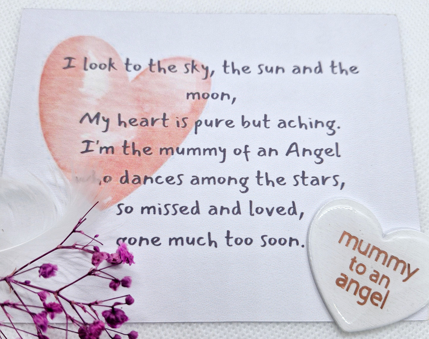 Donate a "Mummy to an angel" pocket heart to a fellow loss mama